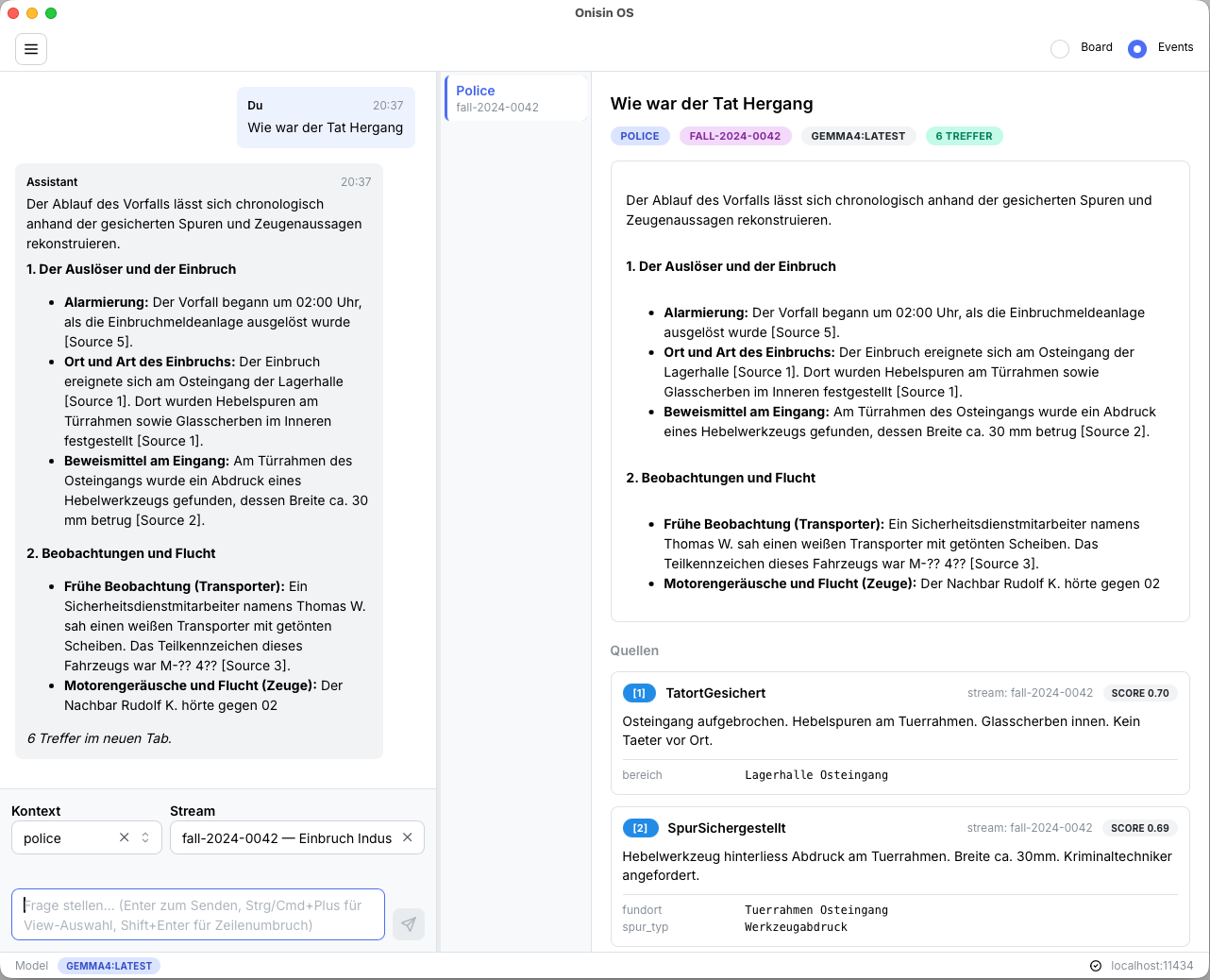onisin OS — Chat-Assistent